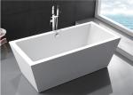 Clear Luxury Square Freestanding Bathtub Rectangular Corner Tub Pure Color