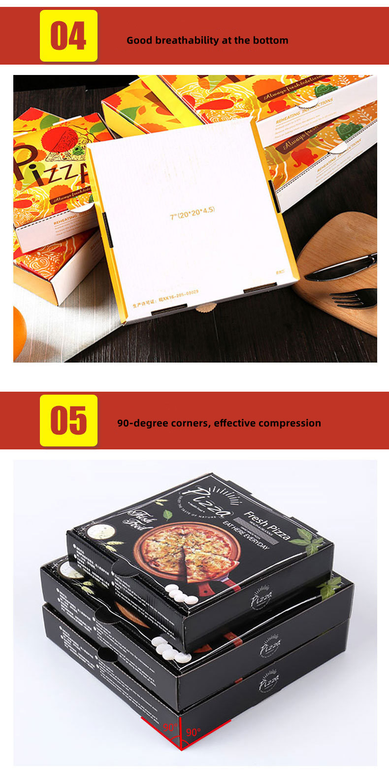 OEM Biodegradable Takeaway Pizza Boxes CMYK 4 Color Offest Printing