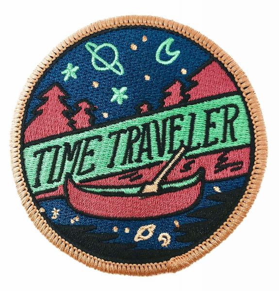 Buy Time Traveler Woven Badges Personalised Embroidered Iron On Badges at wholesale prices