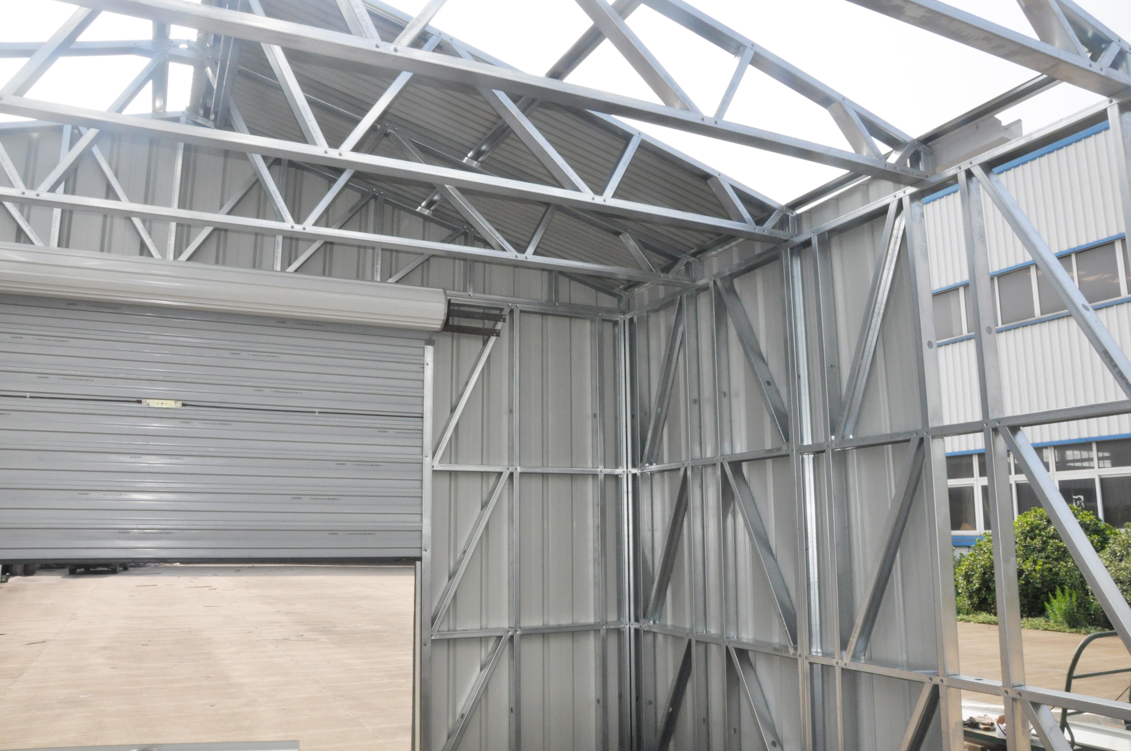 China Advanced Light Steel Frame Structure Metal Car Sheds/ Waterproof Prefabricated Sheds