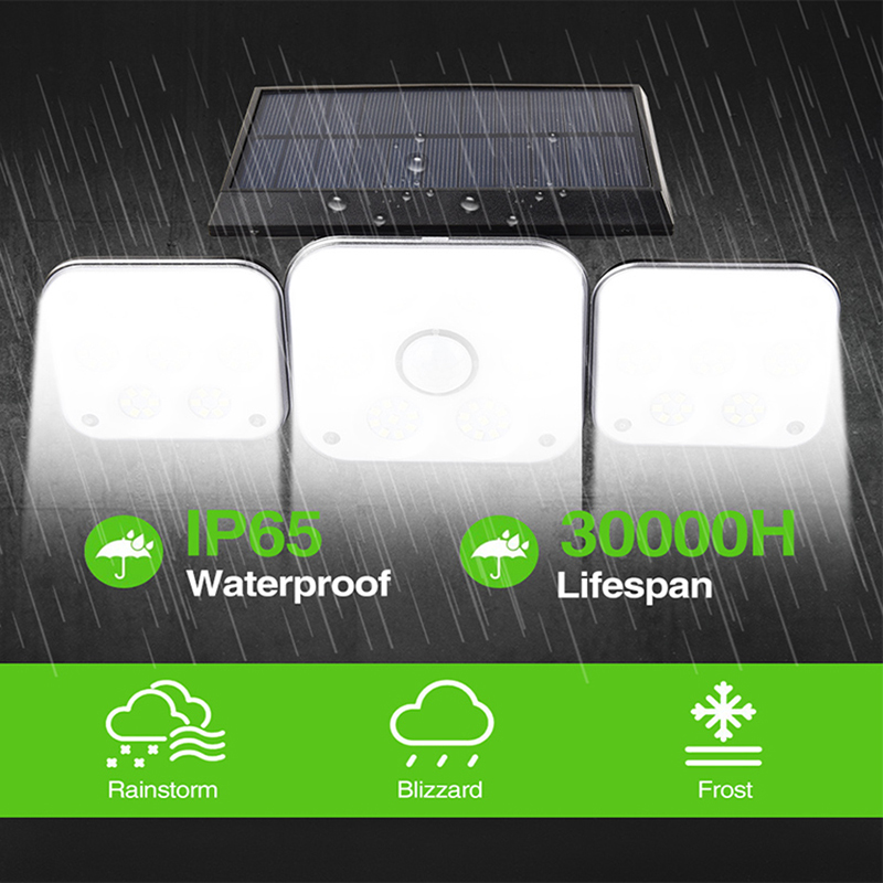 Warm White 3500K 138COB Solar Motion Sensor Wall Light For Street