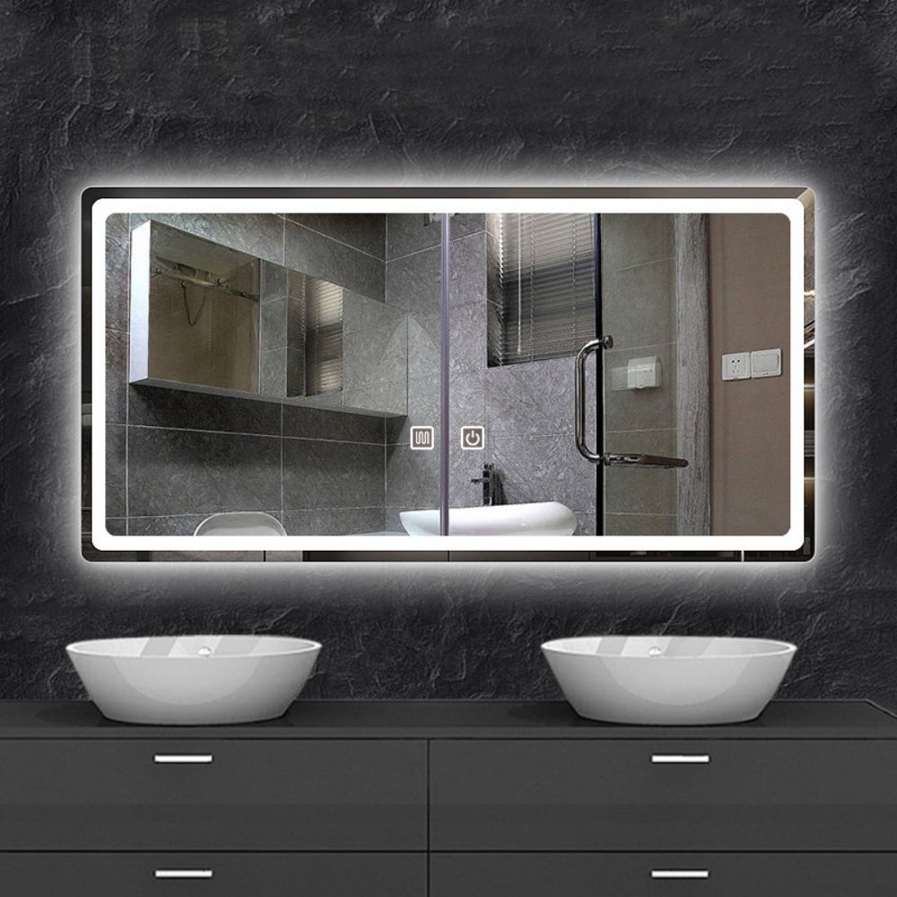 Modern Led Defogger Wall Bath Bathroom Illuminated Decor Small Mirror For Illumination