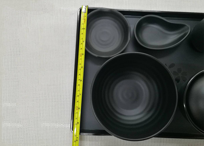 Imitation Porcelain Dinnerware Sets Japanese And Korea Series Tableware Black Melamine