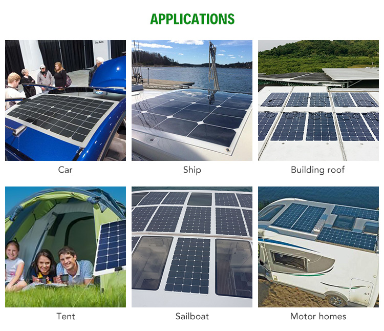 Waterproof 300W 320W 350W Mono Flexible Solar Panels