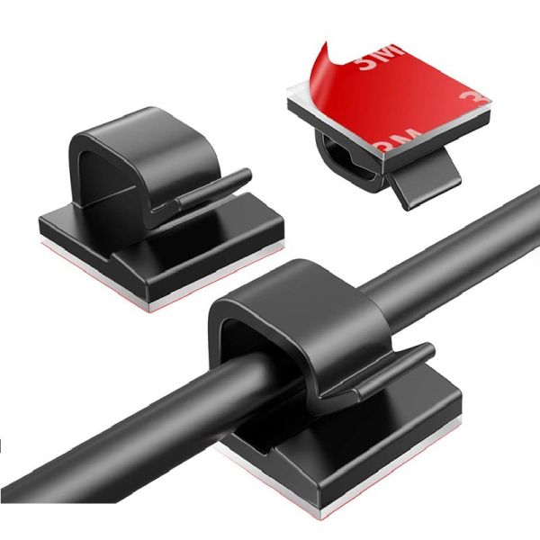 Durable Cord Clamp Holder Cable Clip Adhesive Square Convenient