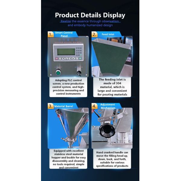 Manufacturer Supplied CH-FMGZ02 Semi-automatic Freeze-drying Plastic/Glass Bottle Powder Quantitative Filling High-Accuracy Small Dose