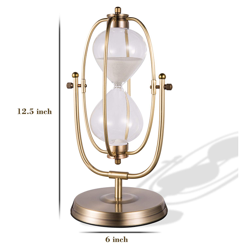 Metal Alloy / Brass Vintage Hourglass 15 Min - 60 Min With Antique Painting