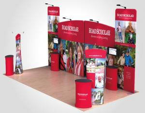Quality Tension Fabric Displays Aluminum Curved Top Pop Up Banner Stands for sale