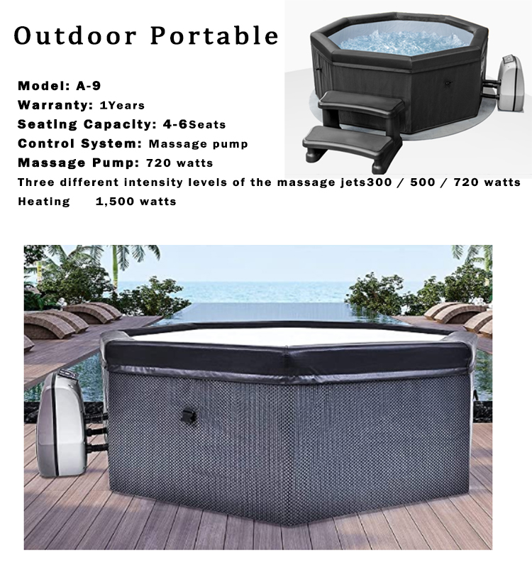 Customized Logo 4 Person Spa Hot Tub For Outdoor Inflatable Round Spa Pool Tub