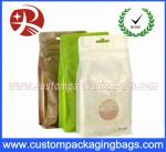 Flat bottom plastic ziplock tea bag, standing pouch with window packaging