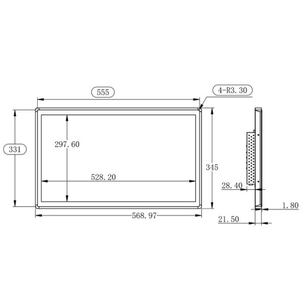 23.8 inch Multi Functional Embedded Industrial LCD Displays Outside the Conference Room of Industrial Grade CNC Workshop
