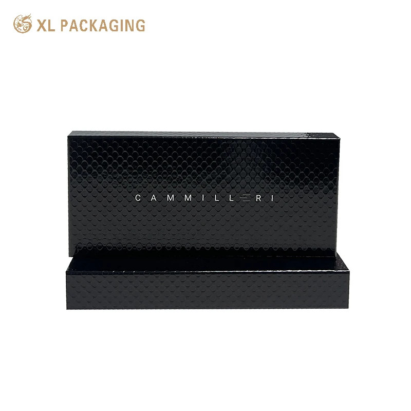 Custom Lid and Base Box 2 Piece Black Gift Box Cardboard Rigid Paper Box Packaging