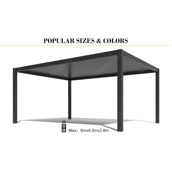 Luxury Patio Automatic Smart Cover Louver Roof System Waterproof Garden Aluminium Outdoor Motorized Pergolas