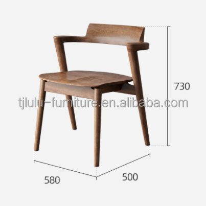 Specific Dining Chair Walnut Solid Wood Chairs for Restaurant by Tianjin Lulu Dining Room Furniture