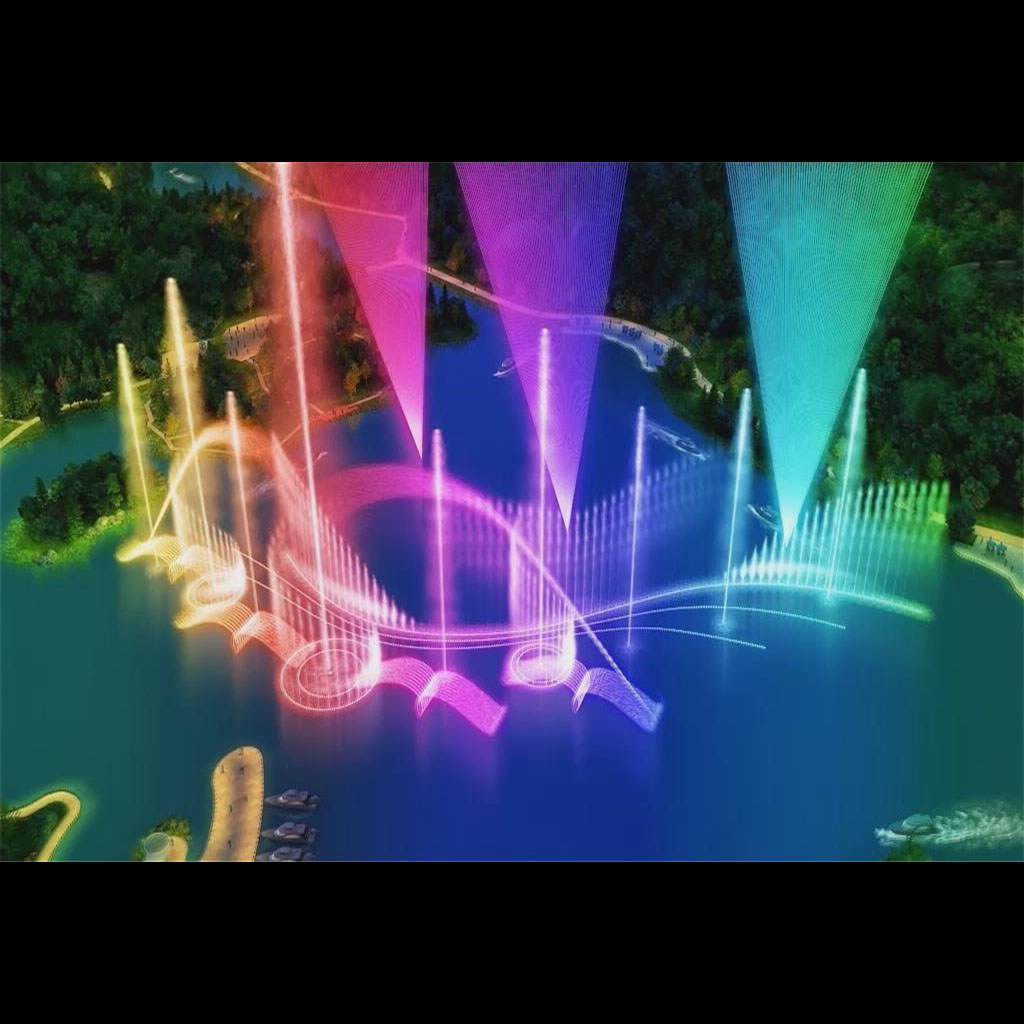 dancing water fountain synchronized with rhythm