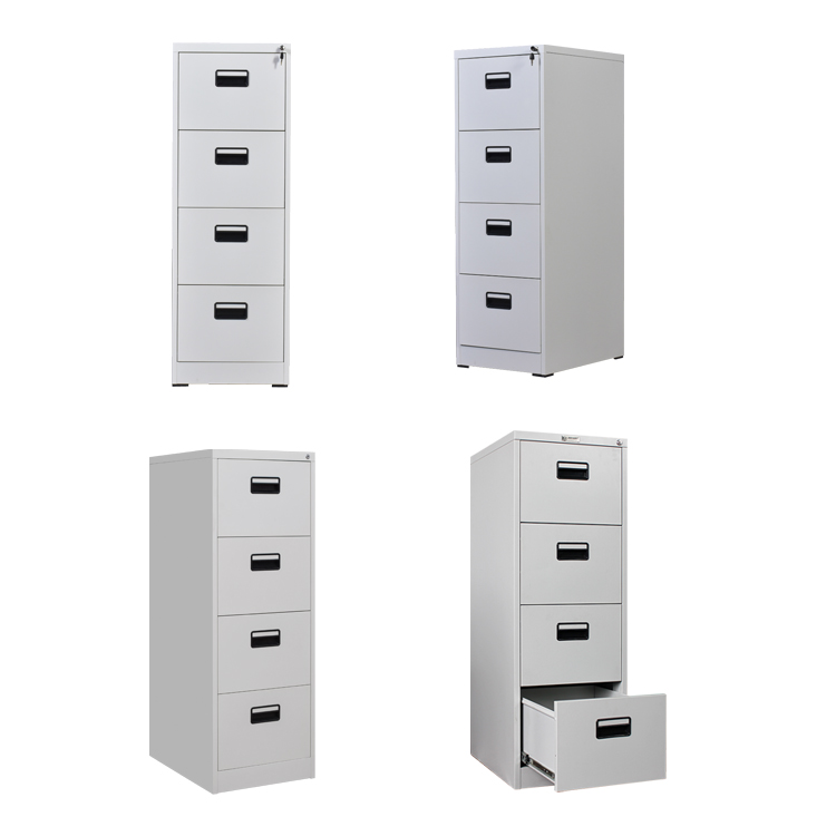 Office Furniture Vertical Steel H1331mm Four Drawer Filing Cabinet