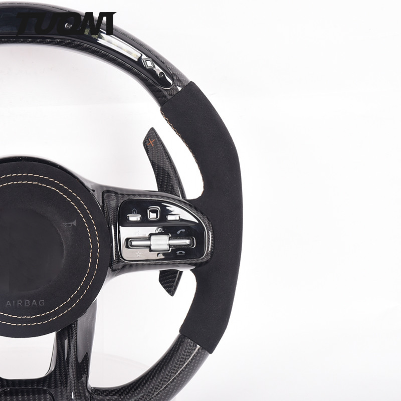 PU Leather Mercedes Oem Steering Wheel Carbon Fiber W204 Amg