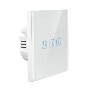 Quality Tempered Glass Panel 10A 2.4GHz WiFi Smart Curtain Switch for sale