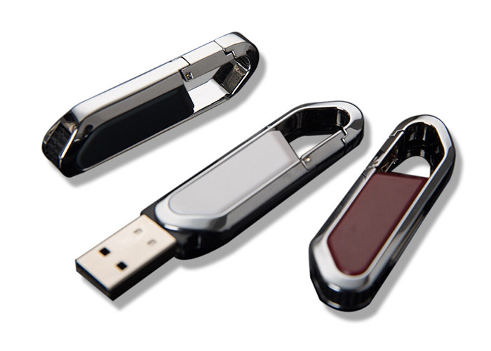 Black Red Metal Usb Flash Drive With Auto Run Function Low Power Consumption