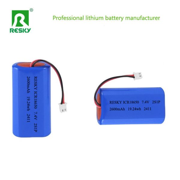 Lithium Battery Cell 18650 Li-ion Battery Pack 3.7v 7.4V 2600mAh 19.24wh Power Lithium Batteries