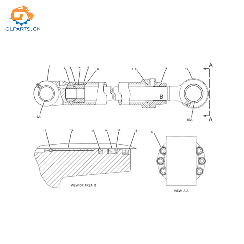 185-0165 CA1850165 Boom Hydraulic Cylinder For Caterpillar 385C Excavator Cylinder Manufacturer