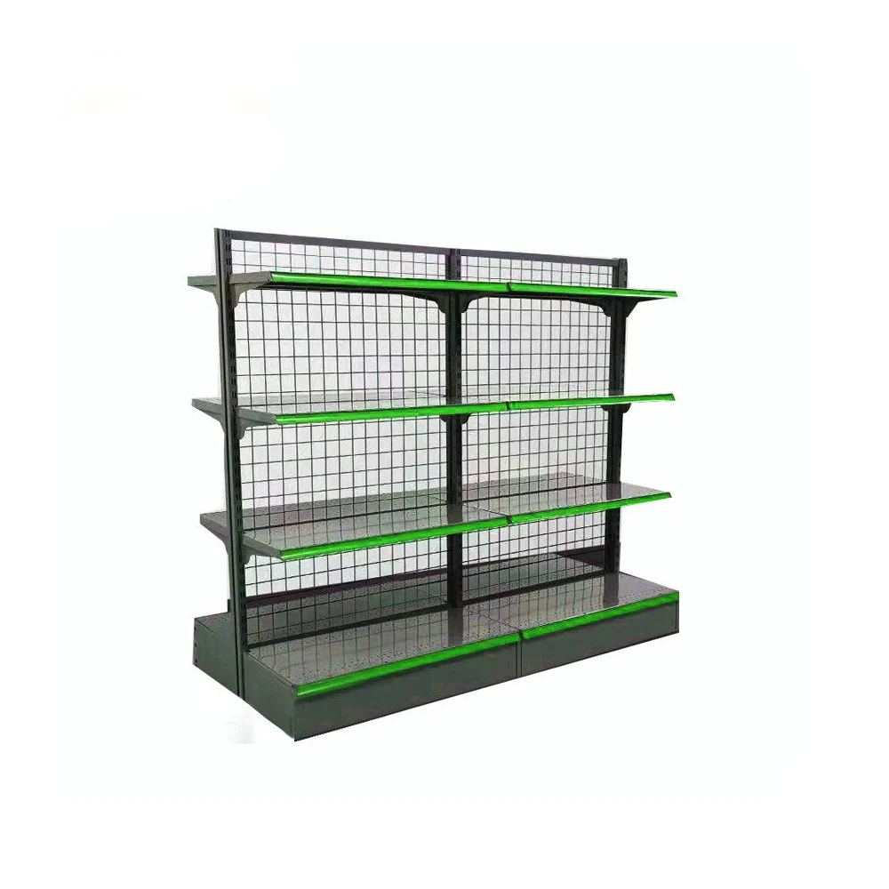 Euro style supermarket gondola shelves grid shelf