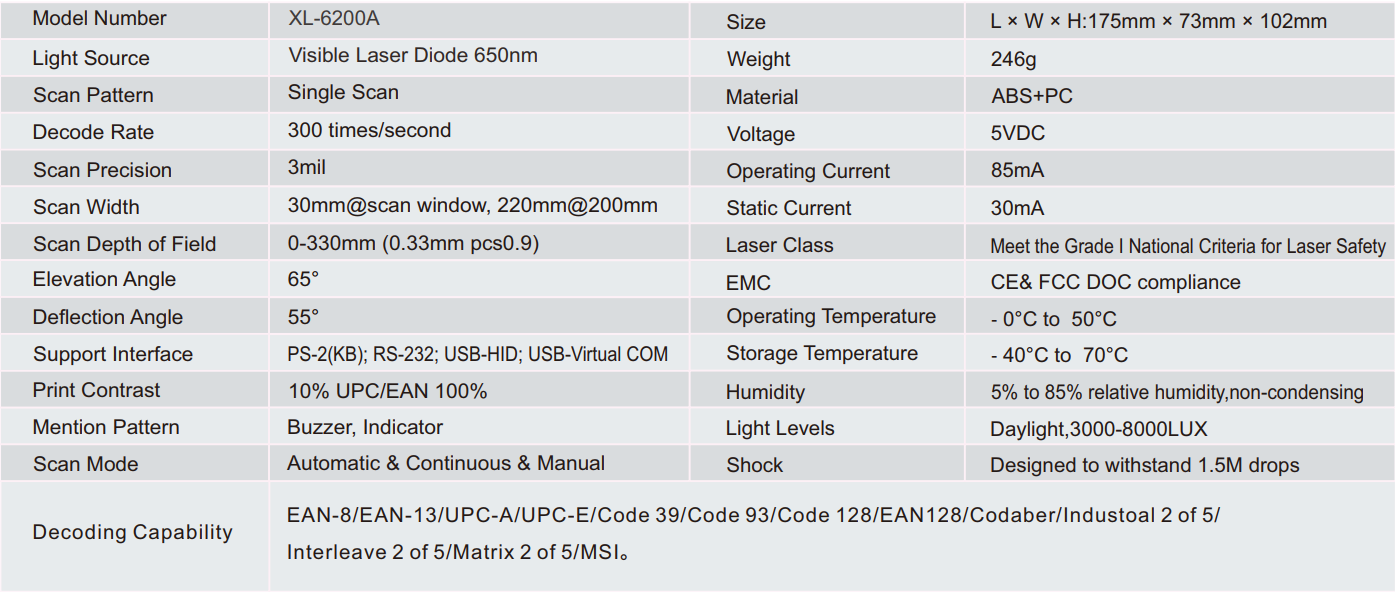 Black Stylish Design Automatic Sensing USB Laser Barcode Scanner