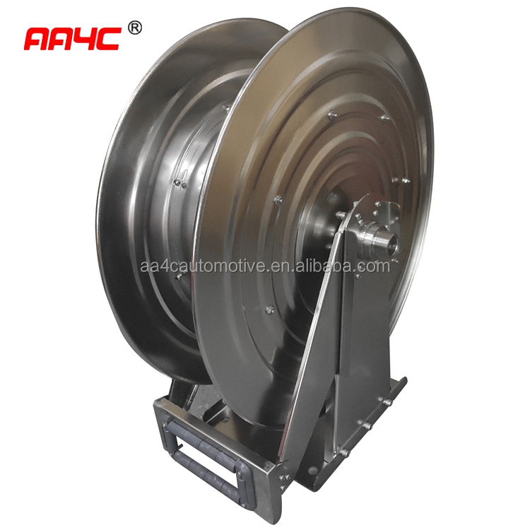 AA4C air pipe grease oil stainless steel hose reel 10M 15M 20M pipe reel