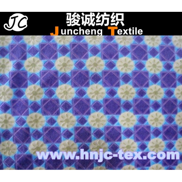 textile printed 3D crushed velboa fabric/ bedding sheet/curtain/home fabric/uphostery