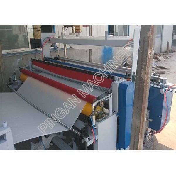 Semi automatic tissue paper rolls rewinding machine efficient with embassing