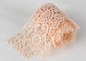 China Poly Venice Lace Trims Custom Embroidered Water Soluble Lace For Wedding Dresses on sale