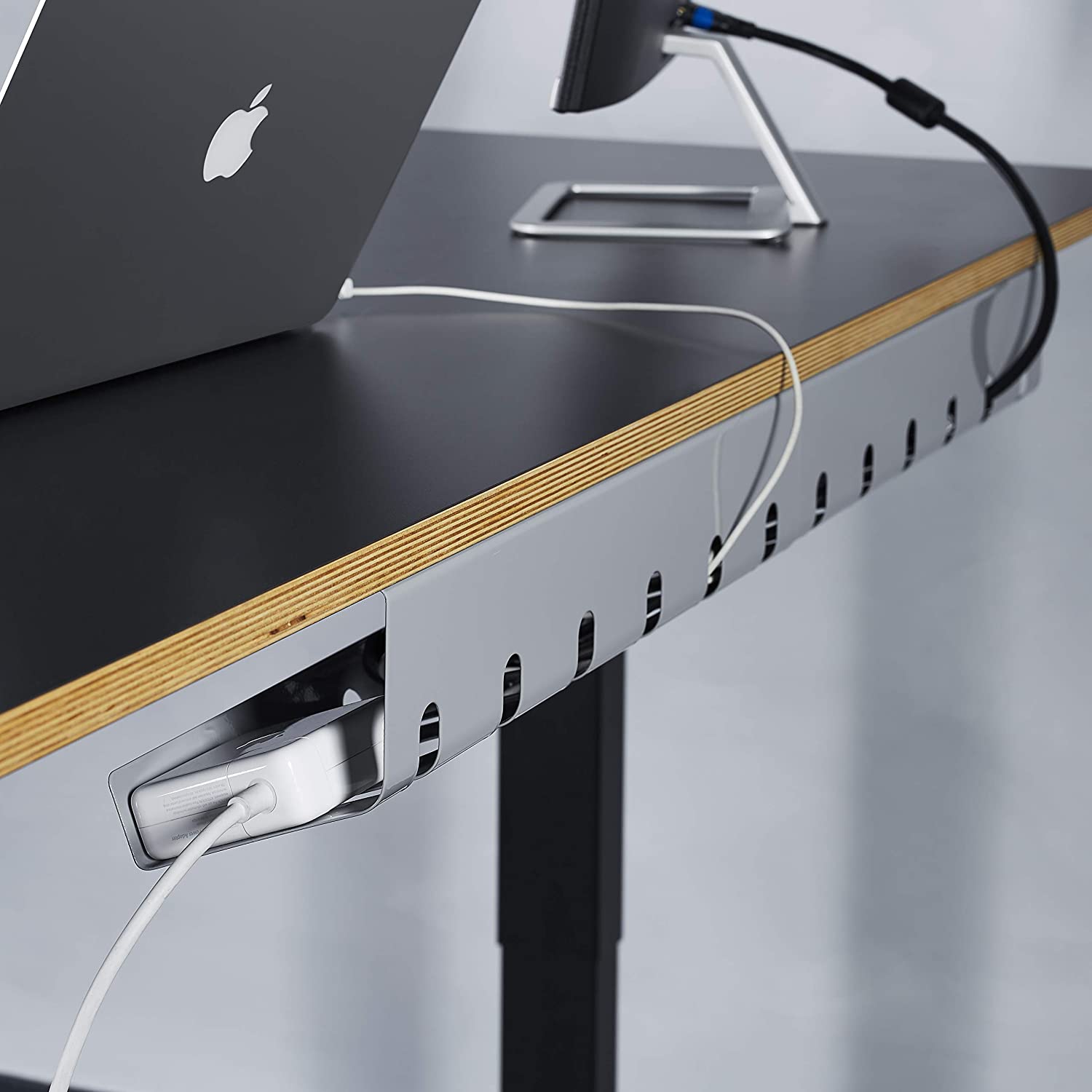 Living Room Cable Management Solution 2 Pack 3 Holes Metal Under Desk Wire Organizer