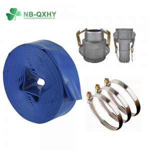 Quality Pumping Irrigation Drainpipe 3/4-16 Inch PVC Layflat Hose with Hose Nipple/Clamp for sale