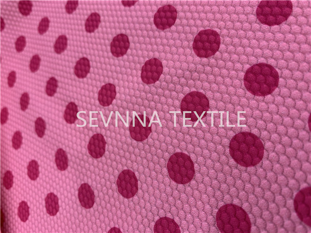 Polyester Micro Fiber Pink Recycled Swimwear Fabric Breathable For Ladies