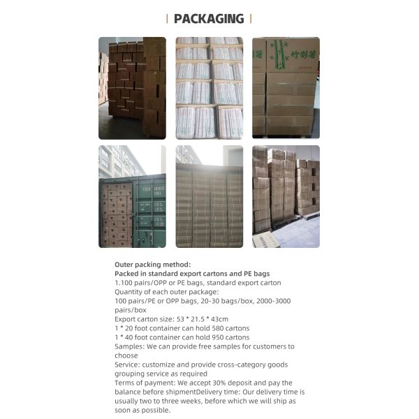 Disposable Bamboo Tensoge Chopsticks Customized Eco-friendly for Household Restaurant BAMBOO