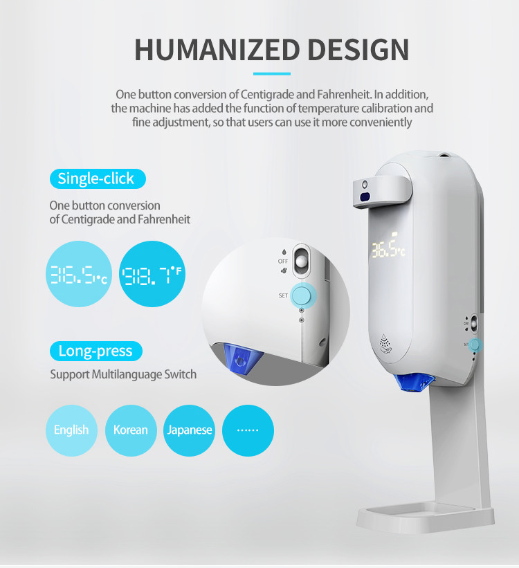Infrared Automatic Hand Sanitizer Dispenser Intelligent Sensing White Color 1100ml