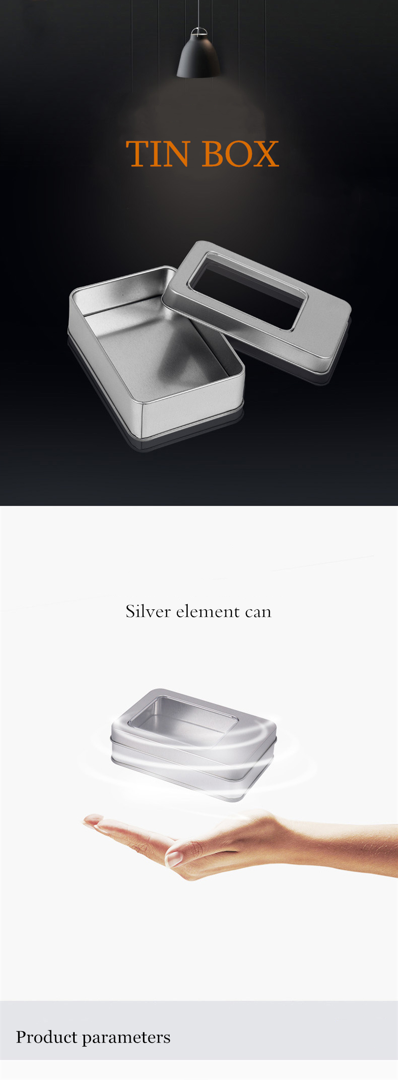 Antirust Lightweight Printed Tin Boxes With Hinged Lid Multipurpose