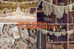 Triangle banner lace bunting flags for decoration, Wedding Party Decoration