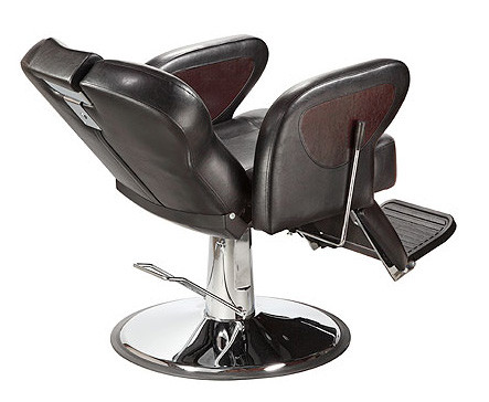WT-6924 Brown Vintage Barber Shop Chairs Reclining Backrest With Tilted Footrest