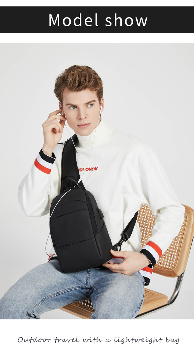 ISO9001 Anti Theft Men Shoulder Bags With USB Charging