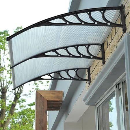 Split Panel Polycarbonate Awning with DIY Plastic Frame