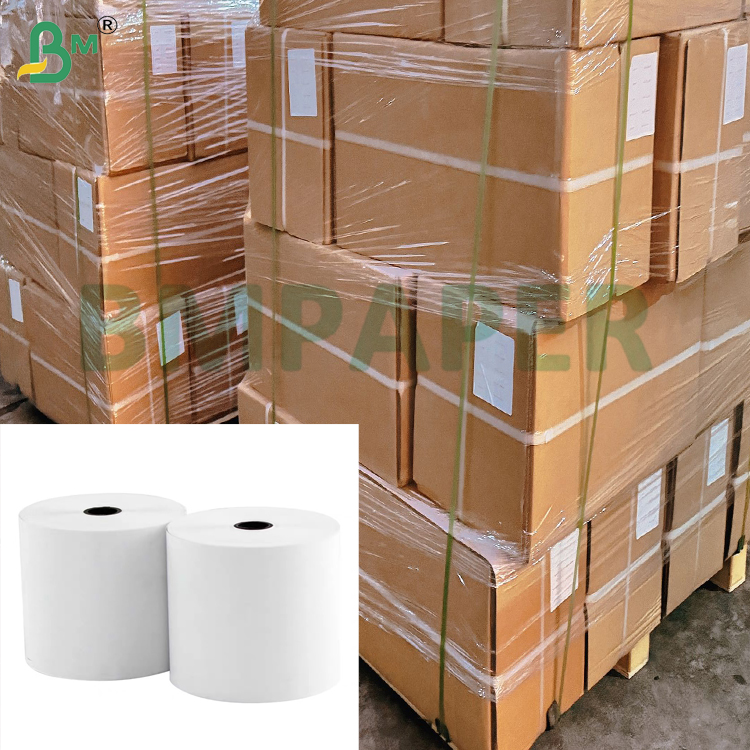 55g Trademark Thermal Fax Paper 60um White Cash Register Paper Receipt Paper In Roll