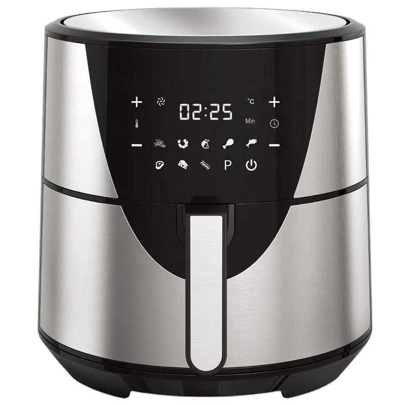 7L With Window Stainless Steel Air Fryer Oven Led Touch Screen For 12 Presets Easy Clean 1800w Home
