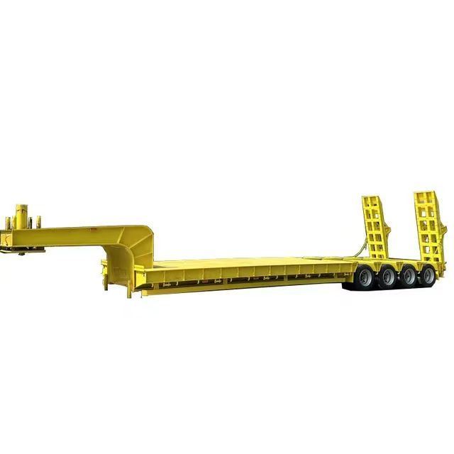 High-Performance Four-Axle 80t Lowbed Trailer for Construction Projects