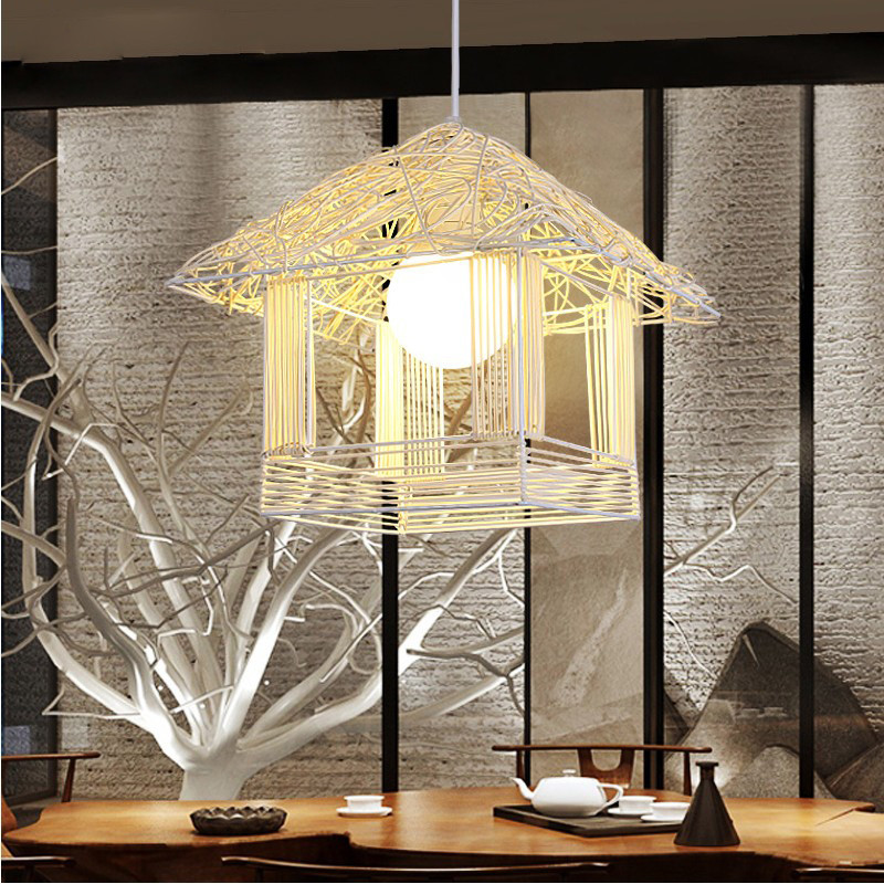 Nordic Style Cage cane pendant lights For Kitchen Dining room Bedroom Lighting (WH-WP-07)