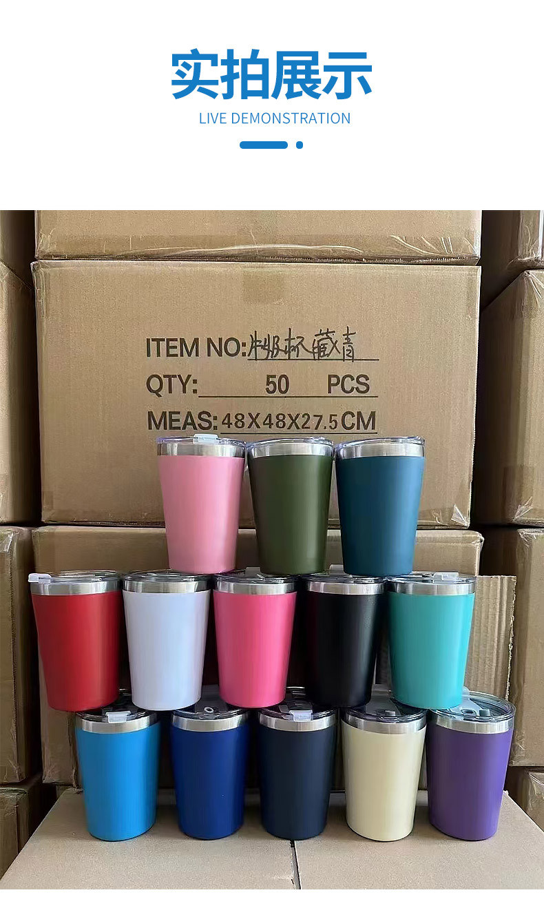 16 Oz Double Walled Insulated Stainless Steel Tumbler Set. Travel Mug Hot & Cold Drinks. Coffee Water And More