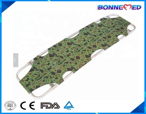 Buy BM-E3007 Medical Equipment Emergency Rescue Portable Military Green 4 Folding Aluminum Alloy Ambulance Stretcher at wholesale prices