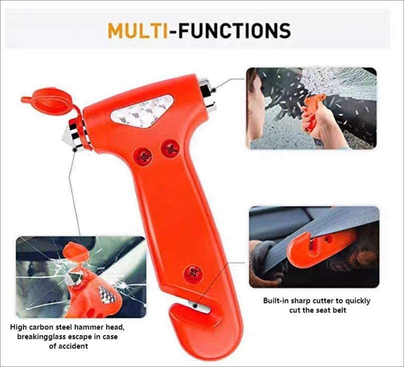 Car Safety Hammer Car Window Breaker Multi-Functional Escape Device Emergency Glass Hammer Portable Rescue Hammer