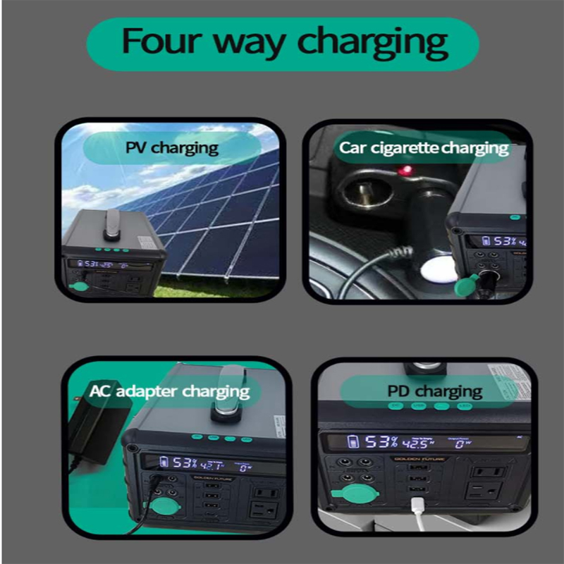 500W Outdoor Solar Generator Portable Power Station Aluminum Alloy Shell AC Outlet