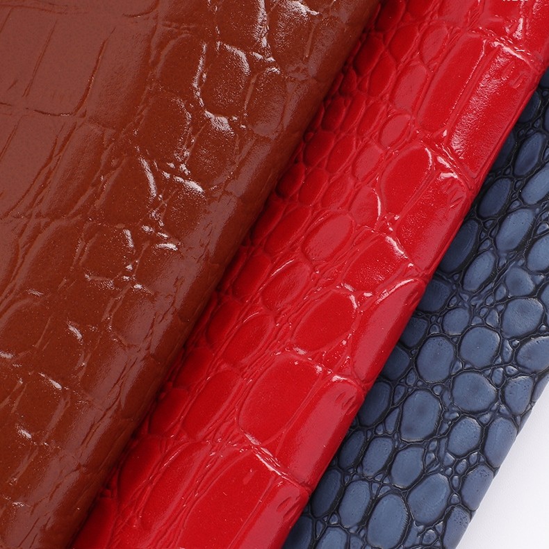 Embossed Microfiber Leather For Shoe 1.2mm Elegance Crocodile Pattern Leather